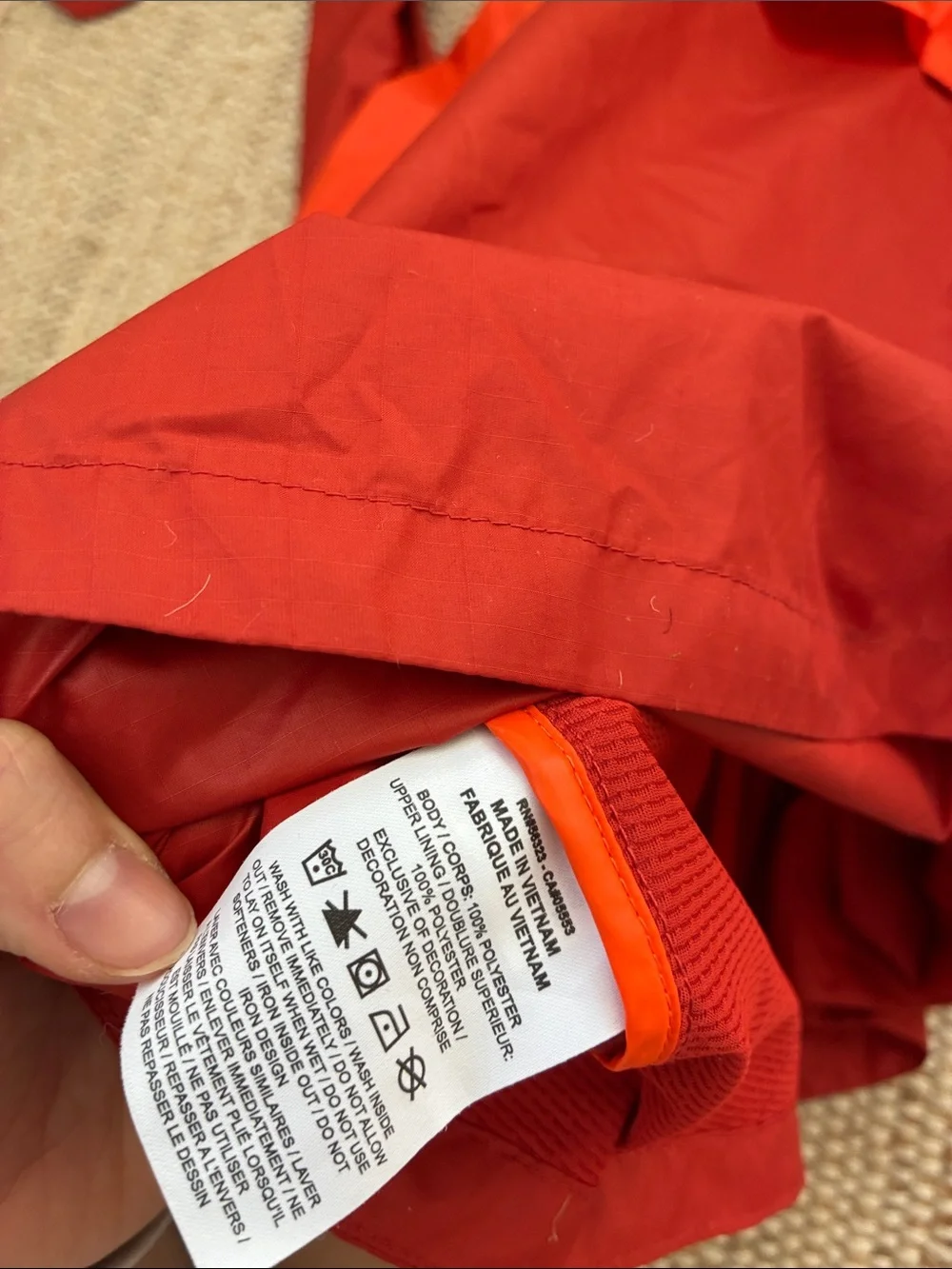 Nike Two-Tone Red & Orange Hooded Windbreaker Jacket